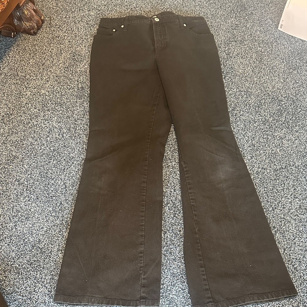 Cambio Classic Black Women's Jeans size 10 stretchy flare high waist